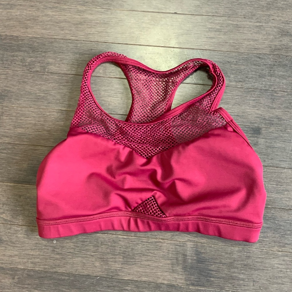 Wine Red Mesh Sports Bra Women’s M